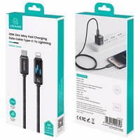 USAMS Kabelis USB-C uz Lightning 30W 1.2m Zinc Alloy Fast Charging Data Cable Meteor Series SJ743USB02 (US-SJ743)