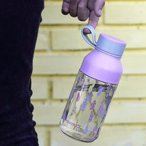 Quokka Ice Kids with Strap Ecozen ūdens pudele, 430 ml, Feathers