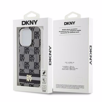DKNY IML rūtainais mono raksts un drukātās svītras magnētiskais viedtālruņa apvalks iPhone 14 Pro Max - melns