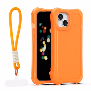 Safepop maciņš ar siksniņu priekš iPhone 15 6,1" oranžs