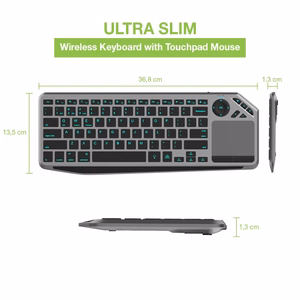 Techly ICTB9801TB tastatūra RF bezvadu + Bluetooth QWERTY US English melna