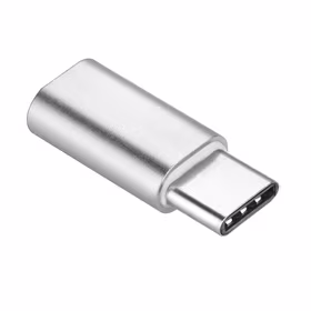 Adapteris Micro USB (sieviešu) uz Type C (vīriešu) sudrabains