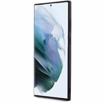 Karl Lagerfeld 3D gumijas mirdzošs logotips viedtālruņa apvalks Samsung Galaxy S24 Ultra - melns