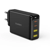 Choetech lādētājs GaN 140W 4 porti (2x USB C, 2x USB) melns (PD6005)