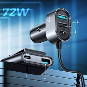 Joyroom automašīnas lādētājs 2xPD + 2xQC3.0 72W 1.5m melns (JR-CL05)