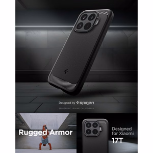 Spigen Rugged Armor maciņš Xiaomi 17T, matēti melns
