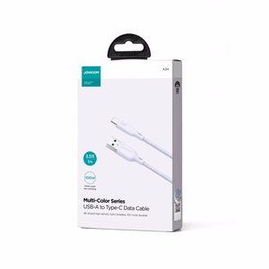 Joyroom Multi-Color Series S-A34 USB-A / USB-C 100W kabelis 1m - violets