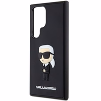 Karl Lagerfeld 3D gumijas Ikonik viedtālruņa apvalks Samsung Galaxy S24 Ultra - melns