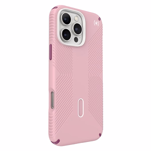 Speck Presidio2 Grip ClickLock & MagSafe vāciņš ierīcei iPhone 16 Pro Max, Wednesday Pink / Boysenberry Purple / balts