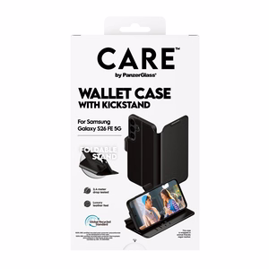 CARE by PanzerGlass maciņa tipa vāciņš Samsung Galaxy S26 FE, melns