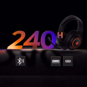 QCY Heroad V200 Tri-Mode Игровые Наушники с 7.1 Звуком, 240h Аккумулятором и Съемным Микрофоном - Черный