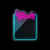 Neon MIRROR LED LOVE YOURSELF turquoise pink FMNE01 Forever Light