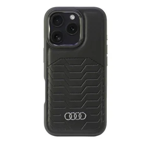 Audi Sintētiskās ādas Magnētiskais iPhone 16 Pro 6.3" melns/melns cietais apvalks AU-TPUPCMIP16P-GT/D3-BK