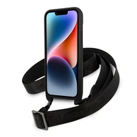 Karl Lagerfeld KLHCP14MSTMK iPhone 14 Plus 6.7" cietais apvalks melns/melns Monogramma Plāksnītes Logotips Siksna