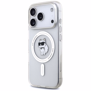 Karl Lagerfeld IML Choupette Magnētiskais MagSafe apvalks viedtālrunim iPhone 17 Pro Max - caurspīdīgs