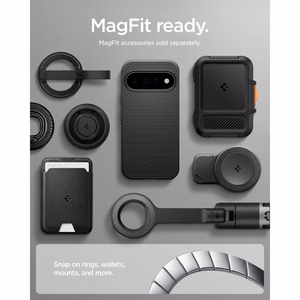 Spigen Liquid Air Mag MagSafe maciņš, paredzēts Google Pixel 11, matēti melns