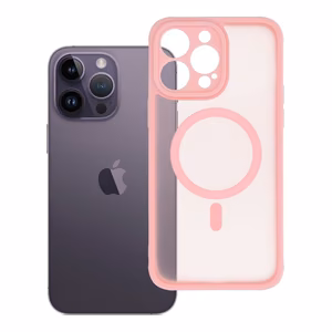 Case for iPhone 14 PRO MAX Full Matte Mag Cover compatible with MagSafe light pink