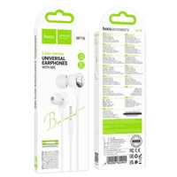 HOCO vadu austiņas Jack 3,5 mm ar mikrofonu M116 balta