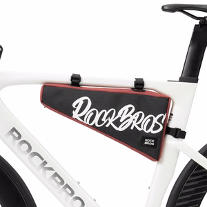 Rockbros G008 Flash Journey trīsstūra velosipēda rāmja soma XL 1.9 l - melna un sarkana