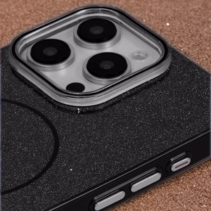 Glitter Thin Mag maciņš for iPhone 16 Pro Max 6,9" melns