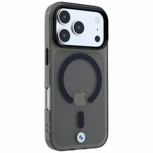 BMW Sign Frosted IML & MetalL Logo MagSafe maciņš modelim iPhone 17 Pro Max / 18 Pro Max – melns