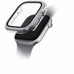 Чехол с закалённым стеклом Uniq Voute для Apple Watch 10 46 мм - серебряный