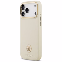 Guess Grained Strass Logo MagSafe viedtālruņa apvalks iPhone 17 Pro Max - beige