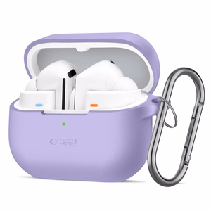 Tech-Protect silikona apvalks ar āķi Samsung Galaxy Buds 3 / 3 FE / 3 Pro austiņām - violets