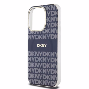DKNY IML mono un svītrainais magnētiskais viedtālruņa apvalks iPhone 15 Pro – zils