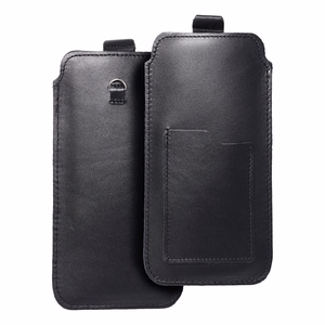 ROYAL - Ādas universālā jostas kabata / melna - Izmērs 2XL+garš - SAMSUNG S21 ULTRA / HUAWEI P Smart 2021 / XIAOMI Redmi 12 / OPPO A98 5G