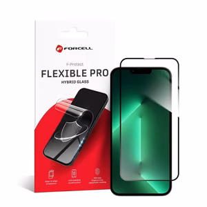 Forcell elastīgais nano stikls 5D iPhone 13/13 Pro/14/16e melns