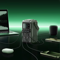 Portatīvais lādētājs Joyroom JR-PBF10 75000mAh 100W 3x USB-C 3x USB-A ar salokāmo lukturīti un rokturi (zaļš)