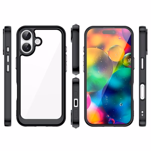 Outer Space viedtālruņa apvalks iPhone 17 - melns caurspīdīgs