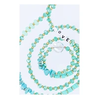 STONE tālruņa siksniņa, tālruņa piekariņš / auklas garums 82 cm (41 cm cilpā) / ap kaklu – tirkīza