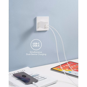 VEGER ceļojumu lādētājs USB A + Type C PD QC3.0 3A 30W VLS302U balts