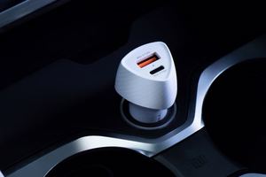 FORCELL F-ENERGY Carbon CC50-1A1C automašīnas lādētājs Type C + USB A PD QC3.0 3A 38W balts