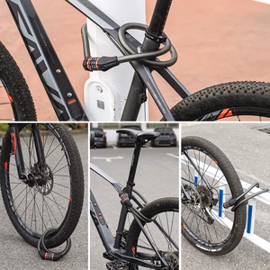 Rockbros RKS507 velosipēda slēdzene ar 5 ciparu kodu, tērauda trosi, 180 cm - melna