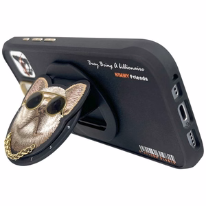 Nimmy Glasses Šauns suns Magnētiskais viedtālruņa apvalks iPhone 16 Pro Max - melns