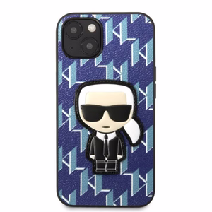 Karl Lagerfeld KLHCP13MPMNIKBL iPhone 13 6.1" cietais apvalks zils/zils Monogramma Ikonik Plāksteris