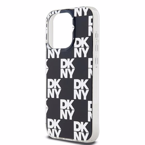 DKNY IML rūtainais mono raksts viedtālruņa apvalks iPhone 15 Pro Max - melns