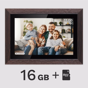 Kruger&Matz FRAMEO Wi-Fi 10,1 collas digitālais foto rāmis ar koka ietvaru