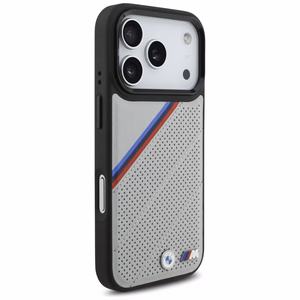 BMW M Tricolor Metal Logo MagSafe Чехол для iPhone 17 Pro - серый