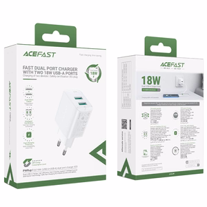 Acefast lādētājs 2x USB 18W QC 3.0, AFC, FCP balts (A33 balts)
