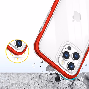 Skaidrs 3in1 vāciņš iPhone 12 Pro Max rāmis želeja sarkana krāsa