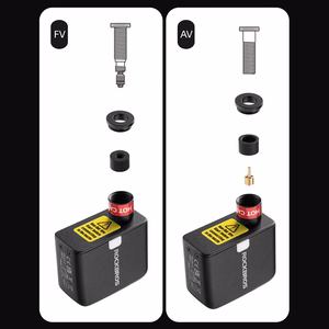 Rockbros 42320008001 mini elektriskais velosipēda pumpis Schrader / Presta ventiļiem 100PSI - melns