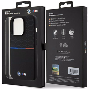 BMW M silikona raksts magnētiskais viedtālruņa apvalks iPhone 15 Pro - melns