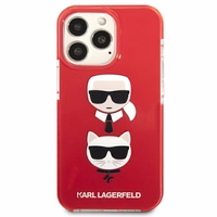 Karl Lagerfeld Karl & Choupette Head viedtālruņa apvalks iPhone 13 Pro / iPhone 13 - sarkans