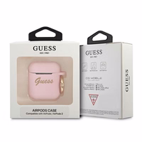 Guess GUA2SSSI AirPods apvalks rozā/rozā Silikons Vintage Script