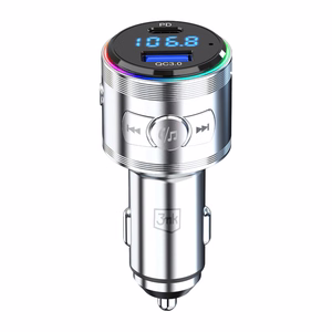 3mk Hyper automašīnas FM raidītājs ar uzlādi, 48 W, QC/PD/PPS, USB 1C1A, sudraba krāsā