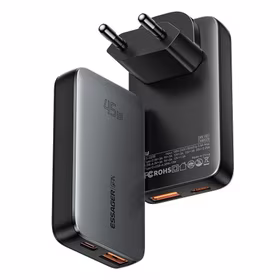 Lādētājs Essager "GaN Ultra" melns 45W (1xPD / 1xQC3.0)